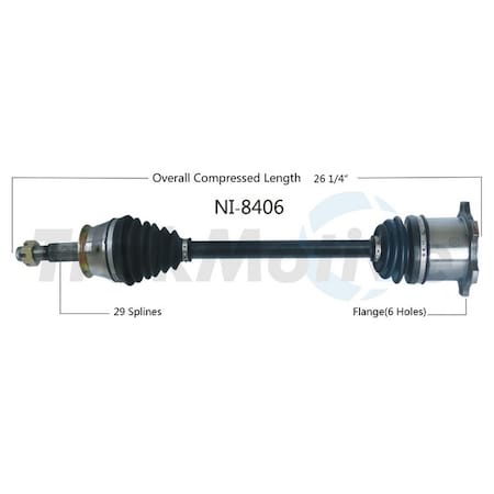 Surtrack Axle Cv Axle Shaft, Ni-8406 NI-8406